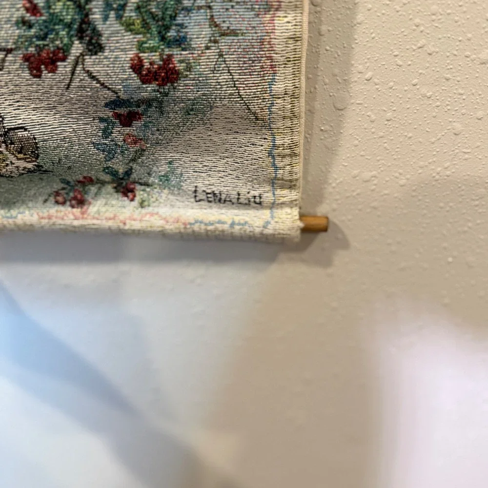 Lena Liu Woven Bird Tapestry Wall Hanging Large Vintage Nature Art Grandmacore